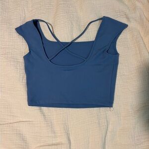 Wild Fable Blue Cross Back Yoga Top